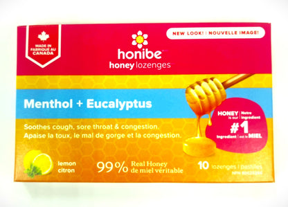 Honey Lozenges with Menthol and Eucalyptus 10 per pack by Honibe